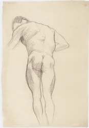 Male Back Nude Facing Left